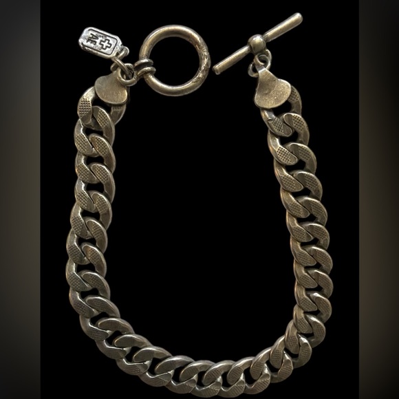 Silver Vintage Chain Bracelet with Toggle Clasp - Picture 3 of 7